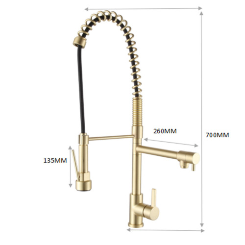 China Kitchen sink brushed gold hot and cold faucet Manufactory