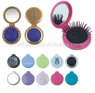 Hair Brush with mirror , hairbrush with mirror , compact brush with mirror