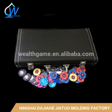 300pcs leather case set / custom ceramic chip
