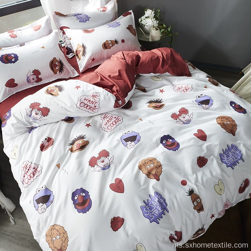 Cute Sweet Silk Cotton Printing Duvet Cover