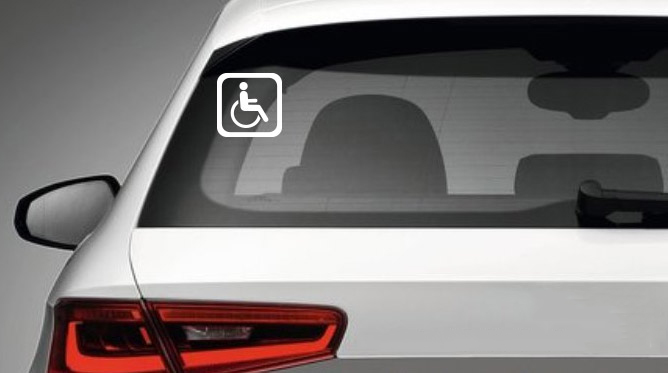 Man In Wheelchair Sign On The Car Sticker For Car Knob Decoration Art Decal FA297