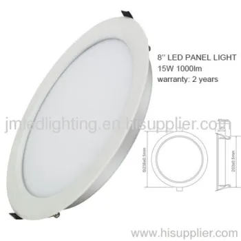 15w 8'' Led Panel Light White 1000lm Aluminium 