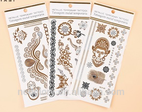Metallic Gold Silver Black Flash Temporary Tattoo Whole Sale