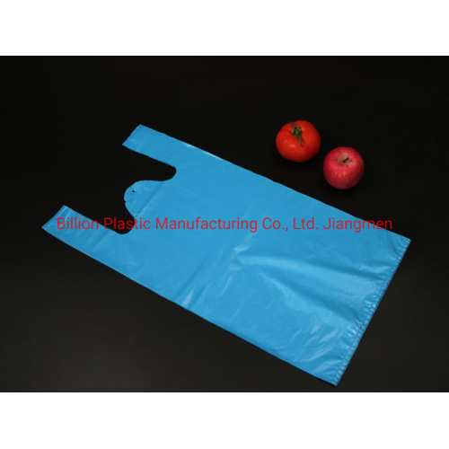 Cheap Wholesale Blue Plastic Poly Shopping T Shirt Plastic Shopper Plastic Bags