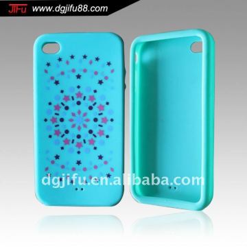 silicon skin case for iphone 4; custom printed silicone case for iphone 4; printed silicon skin for mobile phone;