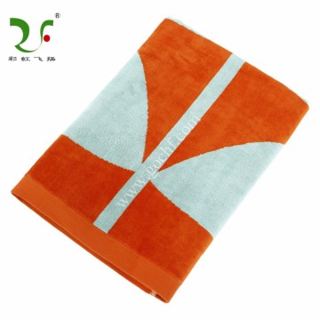 Wholesale 100% terry cotton velour jacquard beach towel
