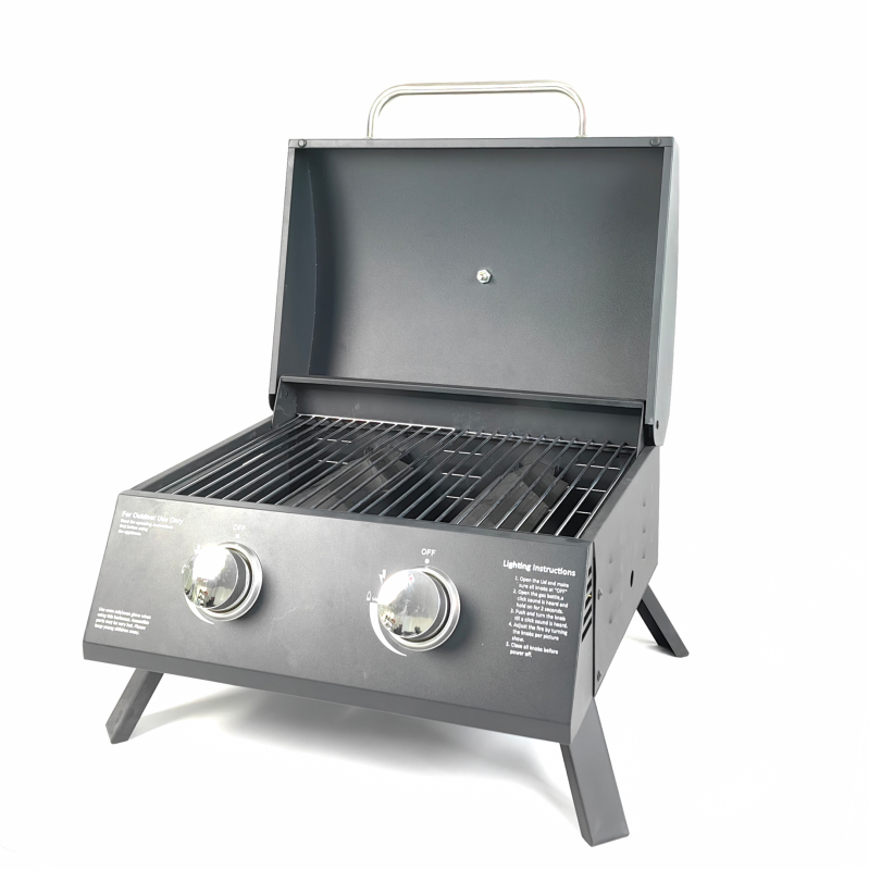 Portable Outdoor Camping Grills Stainless Steel 304 Bbq Double Side Burner Bbq Gas Grill