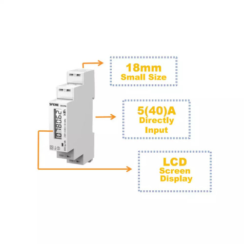 Mini Digital KWH EnergyR Meder 1 Fase LCD