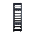 Sheet metal server cabinet with wheels