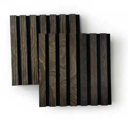 Custom Akupanel Wooden Veneer Slat Acoustic Panels for Hotel Soundproofing
