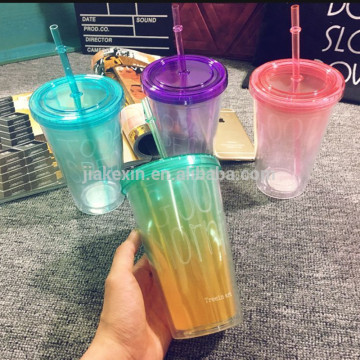 2015 new style Color changing plastic cup gradient color water bottle