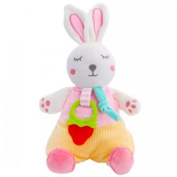 Colorful overalls small white rabbit plush toy