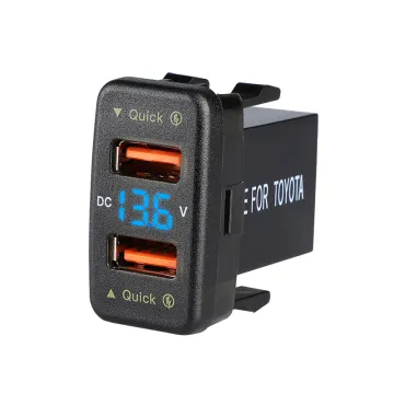 12V 24V Car Voltmeter Toyota Qc3.0 Charging Fast Car Usb Charger