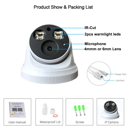 4K 8.0MP Blacklight Full Color Dome IP Camera