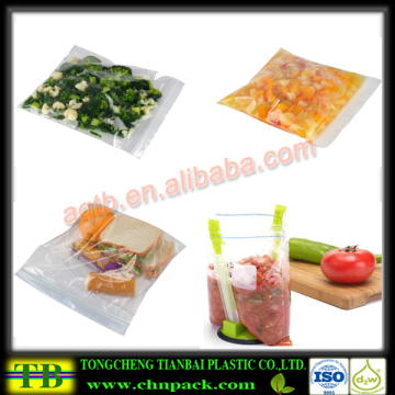 plastic food storage bag with zipper