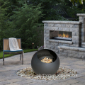 Round Freestanding Movable LED Electric Fireplace with Carbon Heaters