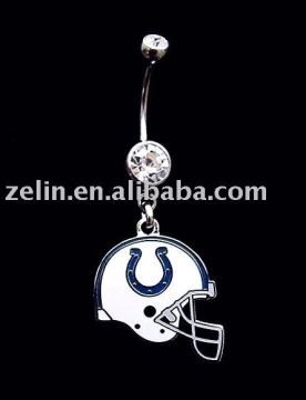 Sports team belly ring body piercing jewelry