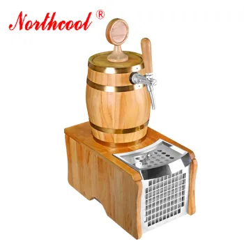 long life Dry Contact wooden beer barrel cooler for party