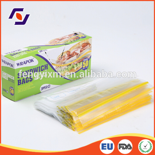 Wrapok transparent airtight ziplock frozen bag in color box