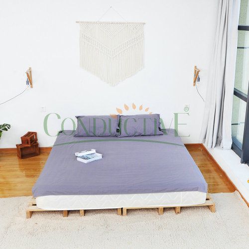 Grey Colour Earth Connection Bed Flat Sheets