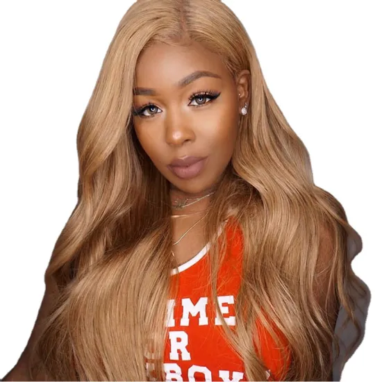 X-TRESS Brazilian Pre Plucked 4*13 Lace Front Human Hair Wigs With Baby Hair Honey Blonde 27# Cody Wave Lace Wigs Remy Hair Wig
