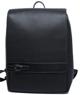 Professional Durable Business Bag PU Microfiber Laptop Backpack with Flap (114-08701-2)