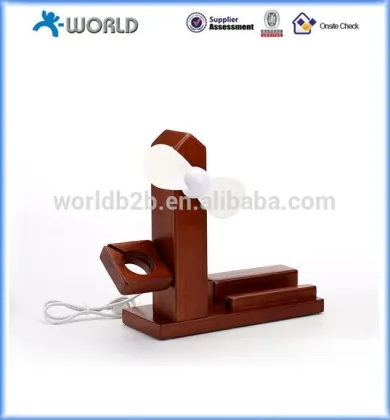 wooden charging dock charging stand charging station for apple iphone & apple watch