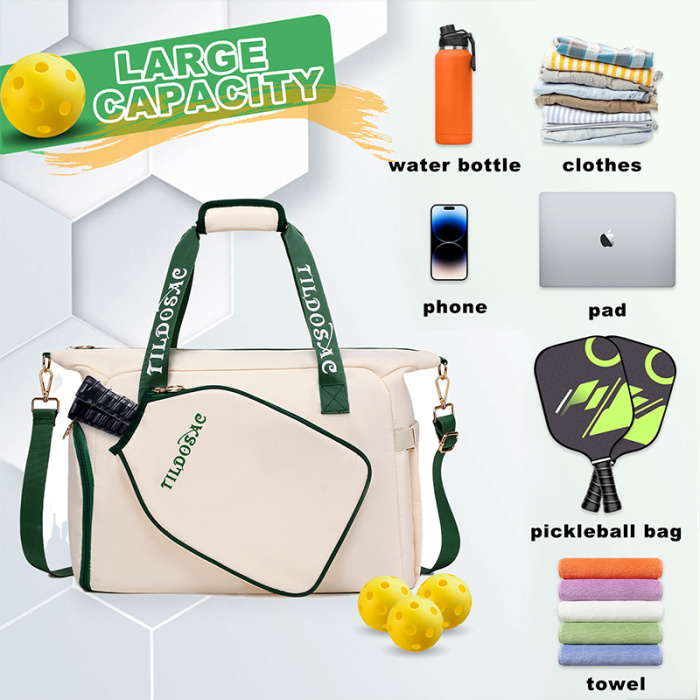 Portable Pickleball Tote Bag with Insulated Pockets