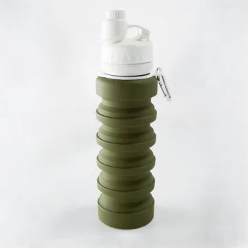 Army Green BPA-Free Foldable Silicone Water Bottle