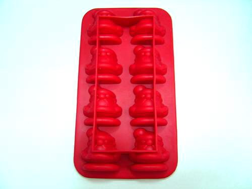 Silikon-Küchengeschirr Eiswürfelbehälter Weihnachtsmann-Form 8-Tassen