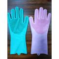 Heat resistant scrub silicone washing gloves