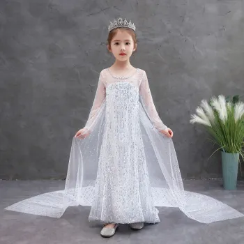 Glittering girls dress sequined children's party dress dress made of pure cotton.