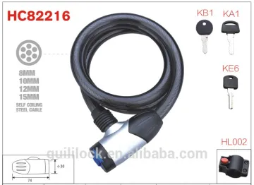 HC82216 ultra-high performance braided steel cable lock for bike