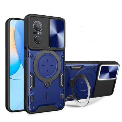 Shockproof Slide Lens Magnetic Hard TPU PC Armor Case for TCL Phones