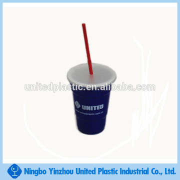 New style 720ml double insulated plastic drinking cups with lids and straw