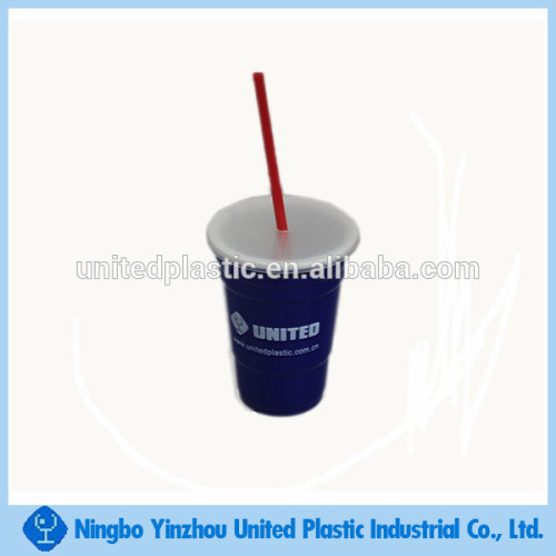 New style 720ml double insulated plastic drinking cups with lids and straw