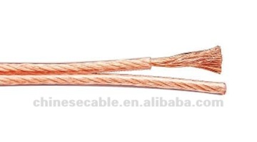 High Quality Bare Copper Male Type 2 Core Clear Speaker Cable