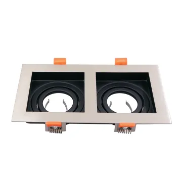 Indoor Square Double Head LED Downlight Fixture MR16 GU10 Recessed Ceiling Fitting