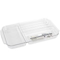 Transparent plastic storage tray