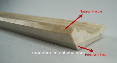 Spain crema marfil beige marble molding with alumimun stiffener