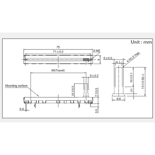 Schiebepotentiometer der Serie RS6011DP