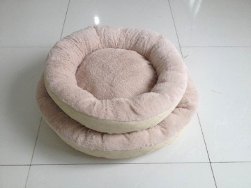 Round Shape Ultrasonic Quilting Polytester and Fleece Bed for Dog