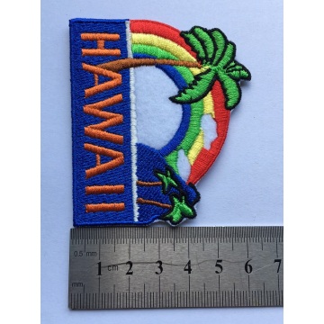Customized rainbow flag patches embroidered sewing on