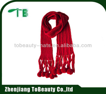 2016 fashion red knitted scarve