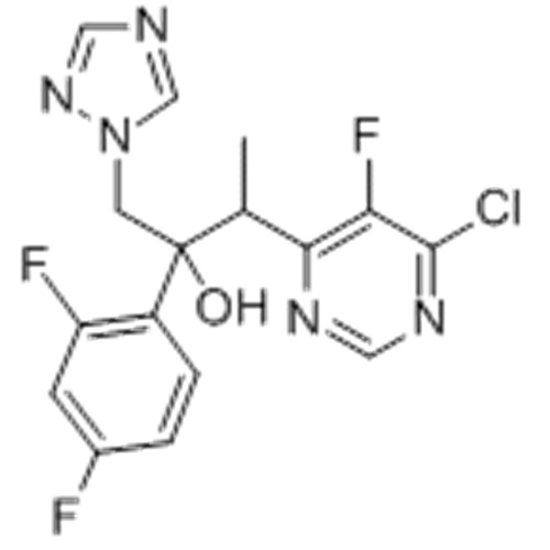 Nome: Cloridrato de (2R, 3S / 2S, 3R) -3- (4-cloro-5- fluoro-6-pirimidinil) -2- (2,4-difluorofenil) butan-2-ol CAS 188416-35-5