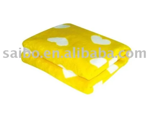 Yellow dot Printed Coral fleece blanket