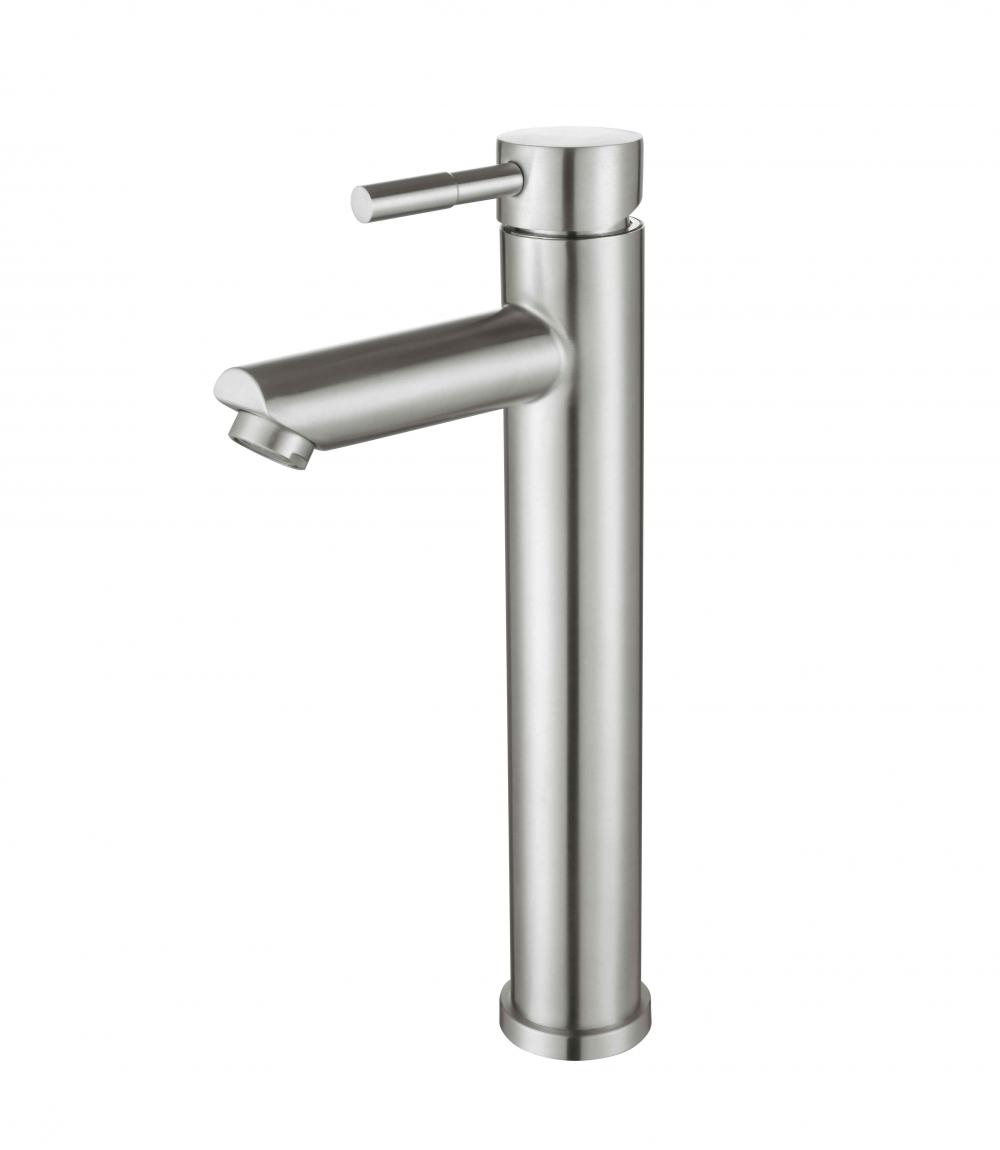 304-Stainless-Steel above counter Brushed Basin Mixer Faucet