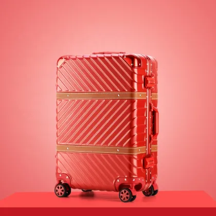 luxury aluminum metal suitcase travel trolley luggage