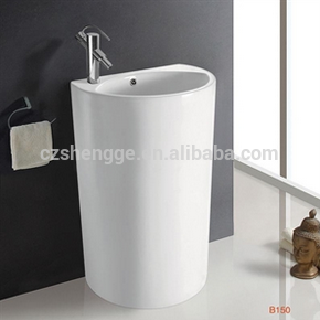 150 Fixing to wall with back one piece ceramic basin and ceramic sink