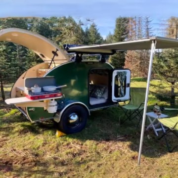 off-road teardrop tiny retro camper trailer overland